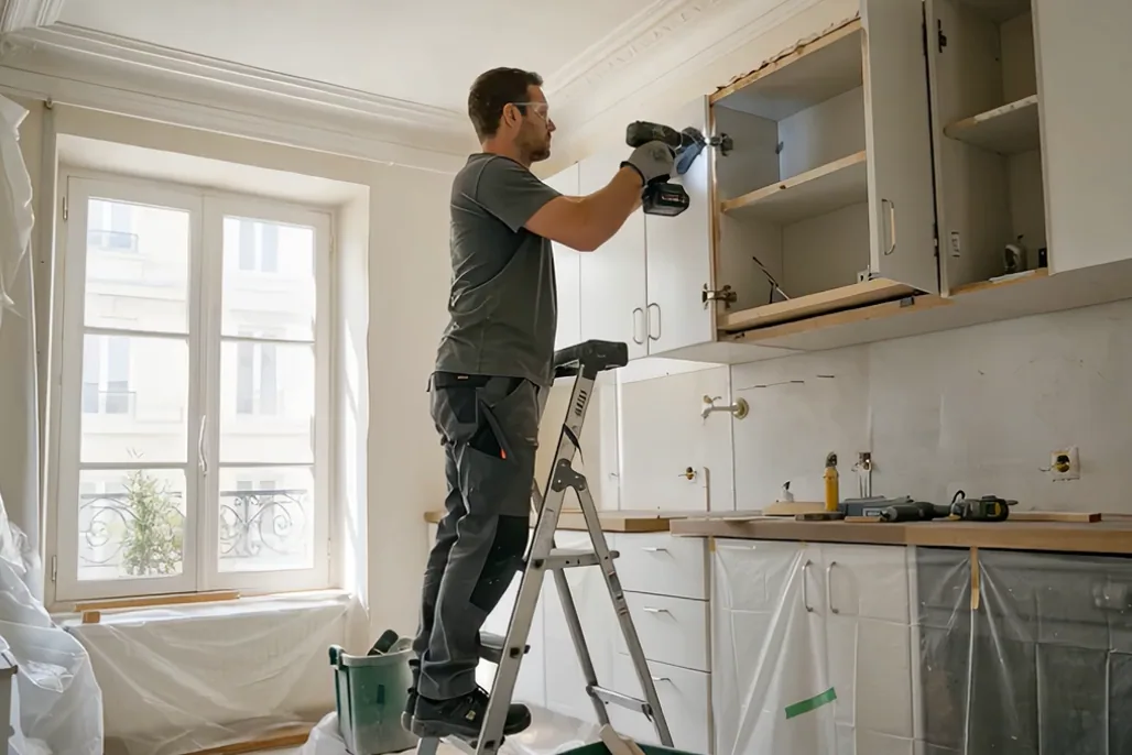 Démontage des aménagements d’une cuisine avant rénovation
